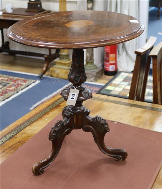 A Victorian walnut occasional table W.59cm